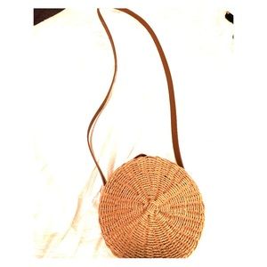 Top shop circle straw bag
